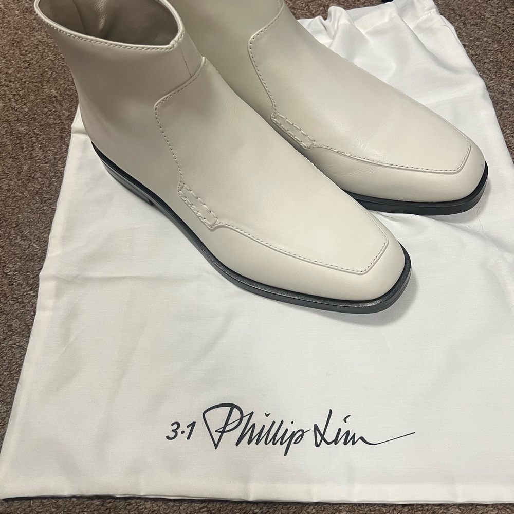 3.1 Phillip Lim Cream Leather Boots